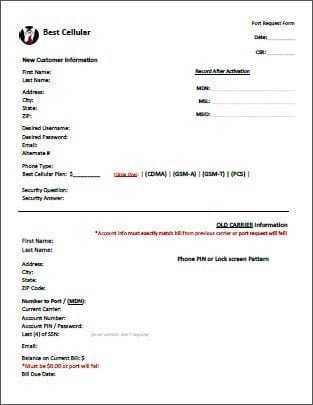 Port Request Forms