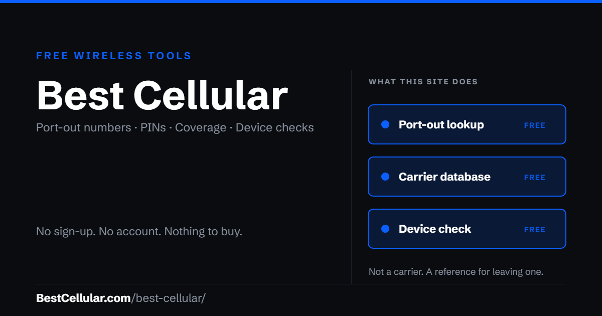Best Cellular free wireless tools — port-out lookup, carrier database and device check